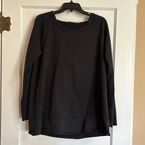 Soft Surroundings black hooded sweatshirt tunic. L